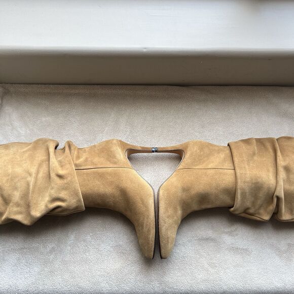 Toral Revolve Golden Tan Brown Heeled Boots Women EU 39 US 8.5 Slouchy Chic - Picture 5 of 16